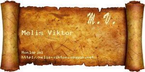 Melis Viktor névjegykártya
